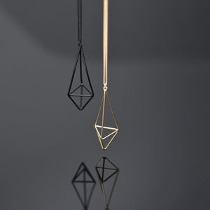 
                  
                    Elongated 3D Diamond Necklace
                  
                