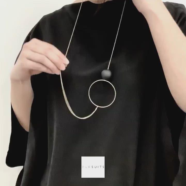 
                  
                    Load and play video in Gallery viewer, This versatile long necklace can be styled four different ways! Check out our video demonstration here.
                  
                